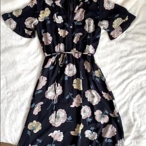 Navy floral LOFT dress